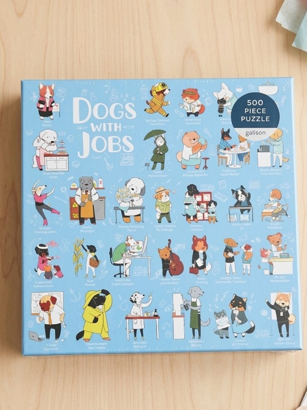 Blue 'Dogs With Jobs' Jigsaw Puzzle 500 Pc W/Insert